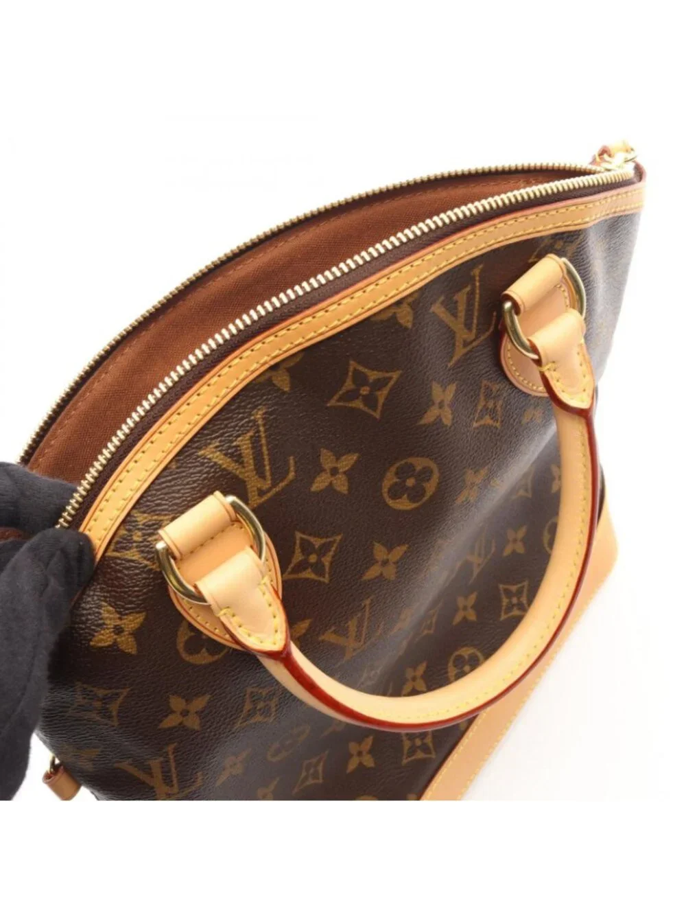 Louis Vuitton Handbag Lockit Monogram Canvas Leather